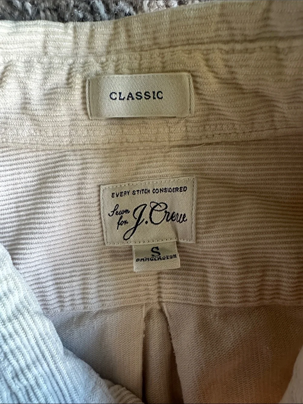 J. Crew Classic Corduroy Shirt Jacket in Light Cream